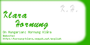 klara hornung business card